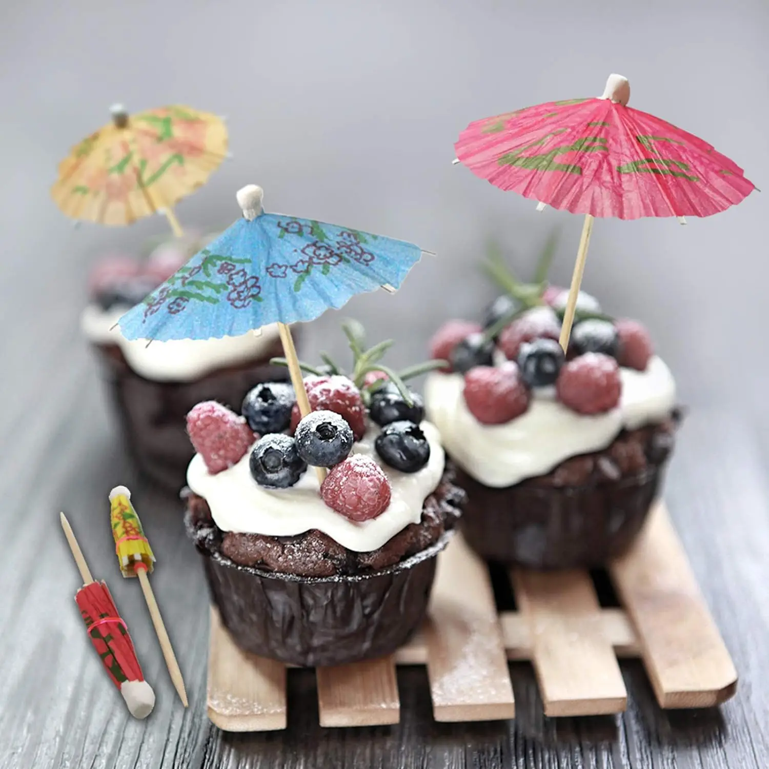 Cocktail Parasol Umbrella Sticks, Umbrella Toothpicks for Drinks, Party