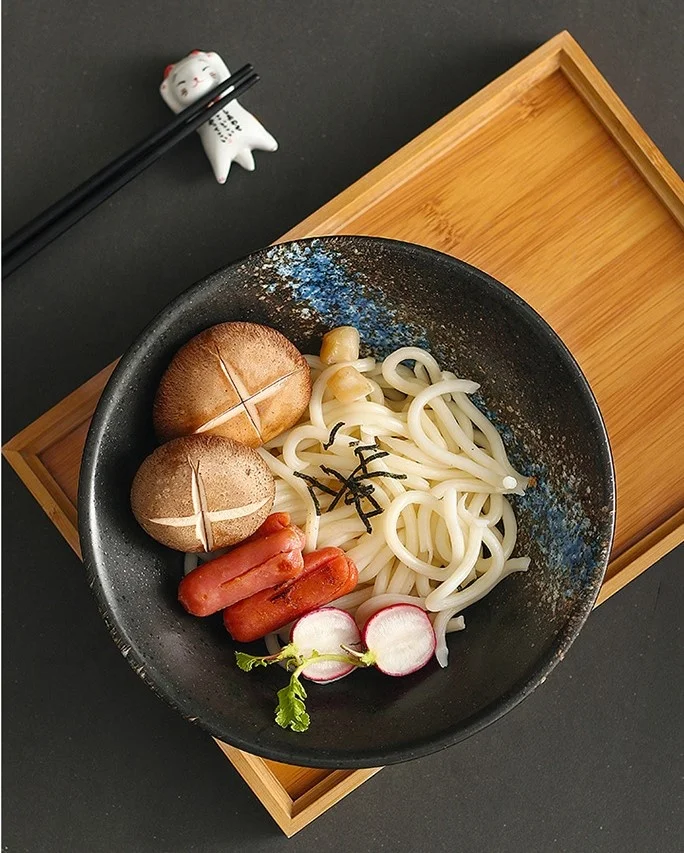 Tivray Noodles Bowl Slade Soup Bowl Stoneware Dinner Hand Made Glazed Porcelain Pottery Ceramic Home Restaurant Party