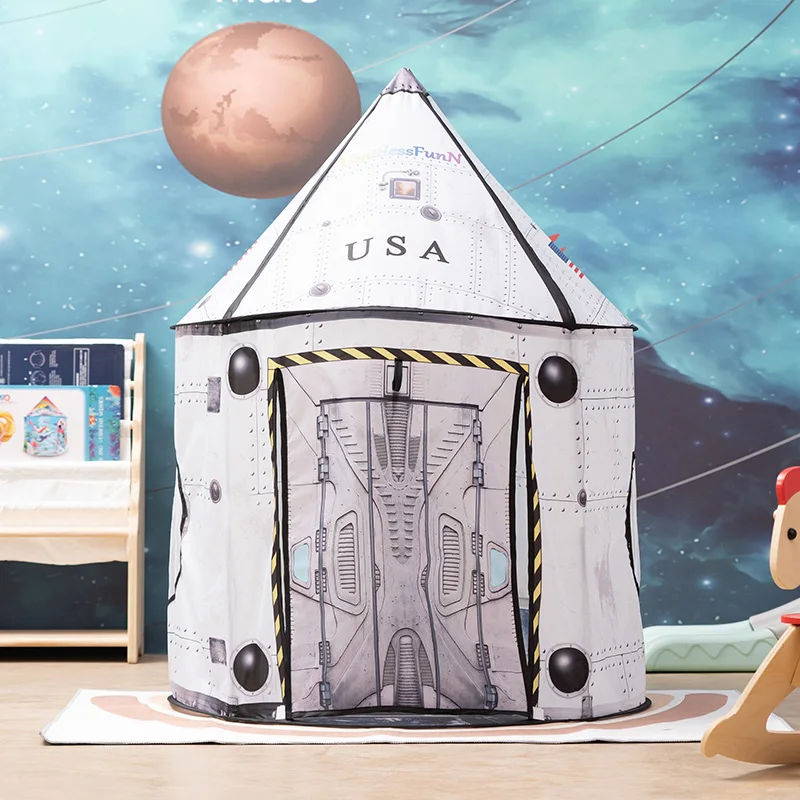 Kid Folding House Play Tent Playhouse Rocket Castle Pop Up Tent Princess Children Playing Tent