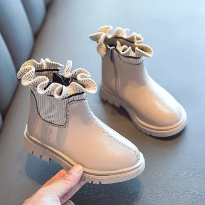 Лидер продаж, модные высококачественные детские ботинки в британском стиле на осень и зиму для девочек