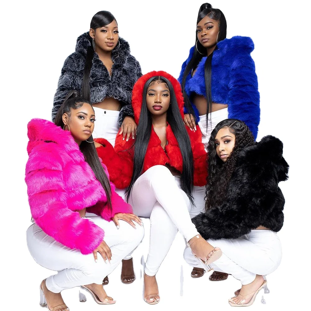 New Arrival  Plus Size Winter Short Girls Kids Fur Coats Faux Fox Mink Fur Coat Jacket Women And Ladies