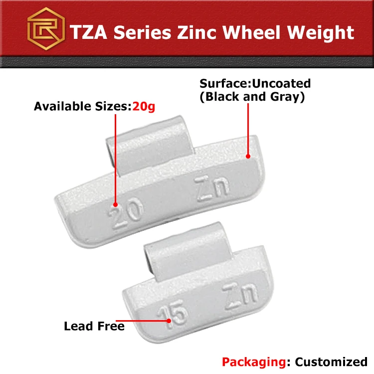 Reecheng Lead Free TZA 20g Rim Truck Tire Zinc Clip on Balance Wheel Weights