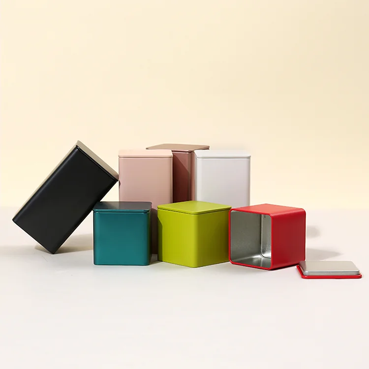 Wholesale Empty Metal Square Tea Tin Gold Sealed Tea Cans Travel Scented Tea Packaging Box