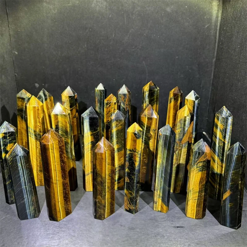 High Quality Crystal Tower Natural Blue Tiger Eye Stone Tower Blue Tiger Eye Point For Healing
