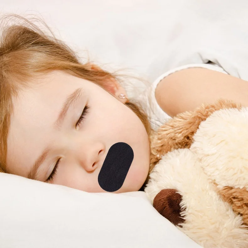 gentle Adhesive Glue Custom 30 Strips Kids Black Silk Large Mouth Breathing Snoring Multi-color Customizable Mouth Tape