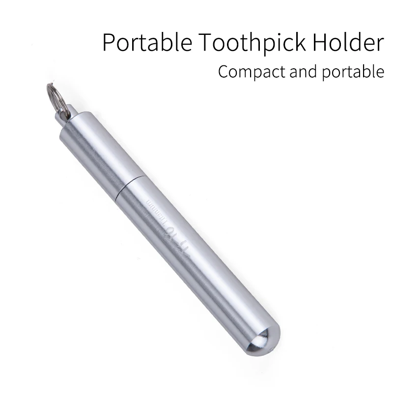 TiTo EDC Titanium Outdoor Portable Multifunctional Toothpick Bottle Fruit Fork Camping Tool Three Colors Available
