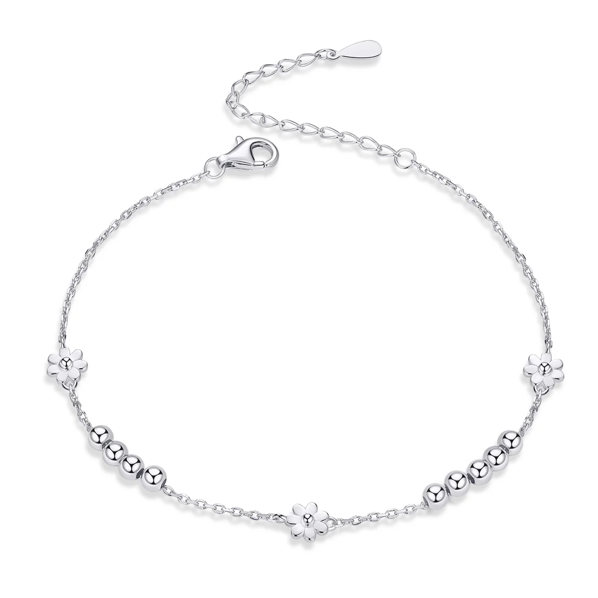 Fashion jewelry women pure silver S925 Daisy bracelet plant simple bracelet
