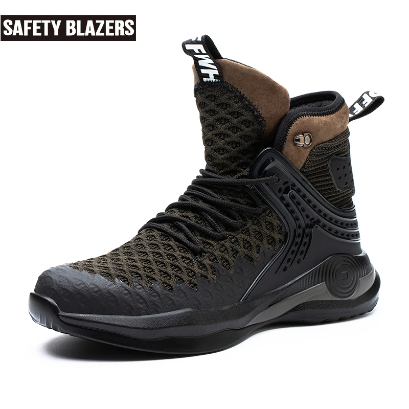 SAFETY BLAZERS New Multifunctional Anti Smashing And Bending High Top Safety Shoes For Workers
