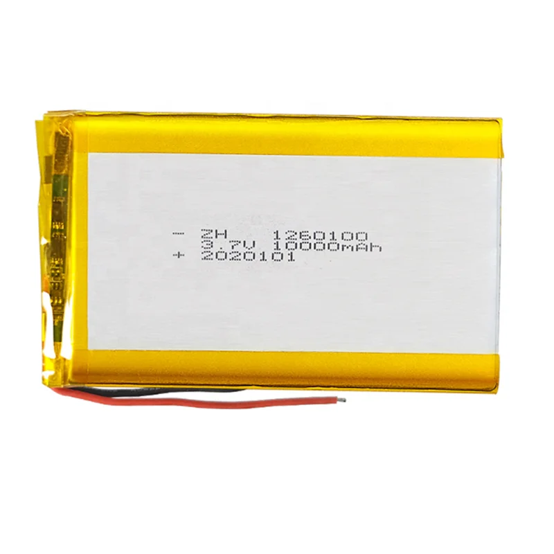 high capacity lipo 1260100 3.7V 10000mAh 10Ah rechargeable lithium ion li polymer battery with pcb and plug