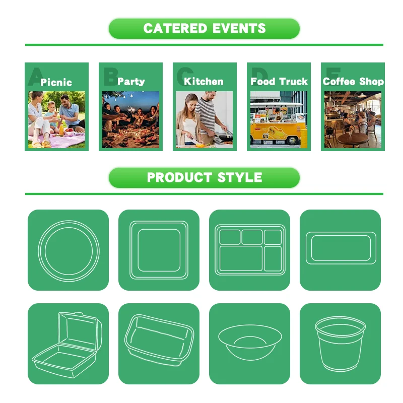 OEM Service Eco-Friendly 4 Compartment Compostable White Disposable Bagasse Tableware Plates Sugarcane Tray
