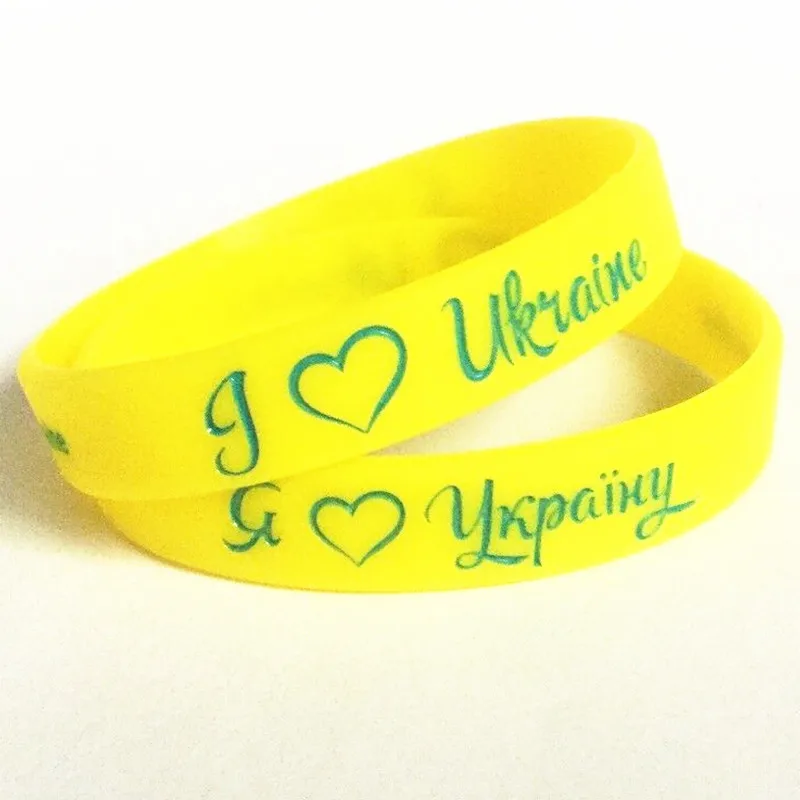 2022 America Russia National Patriotic World Rubber Wristband Gifts Fan Souvenirs Unisex Silicone Band Ukraine Flag Bracelet