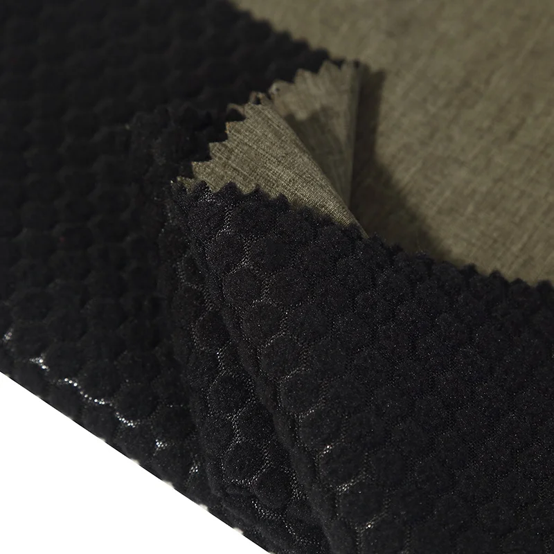 100D polyester 4-way stretch bonded 3 in 1 polar fleece fabric for jacket garment wind coat soft shell