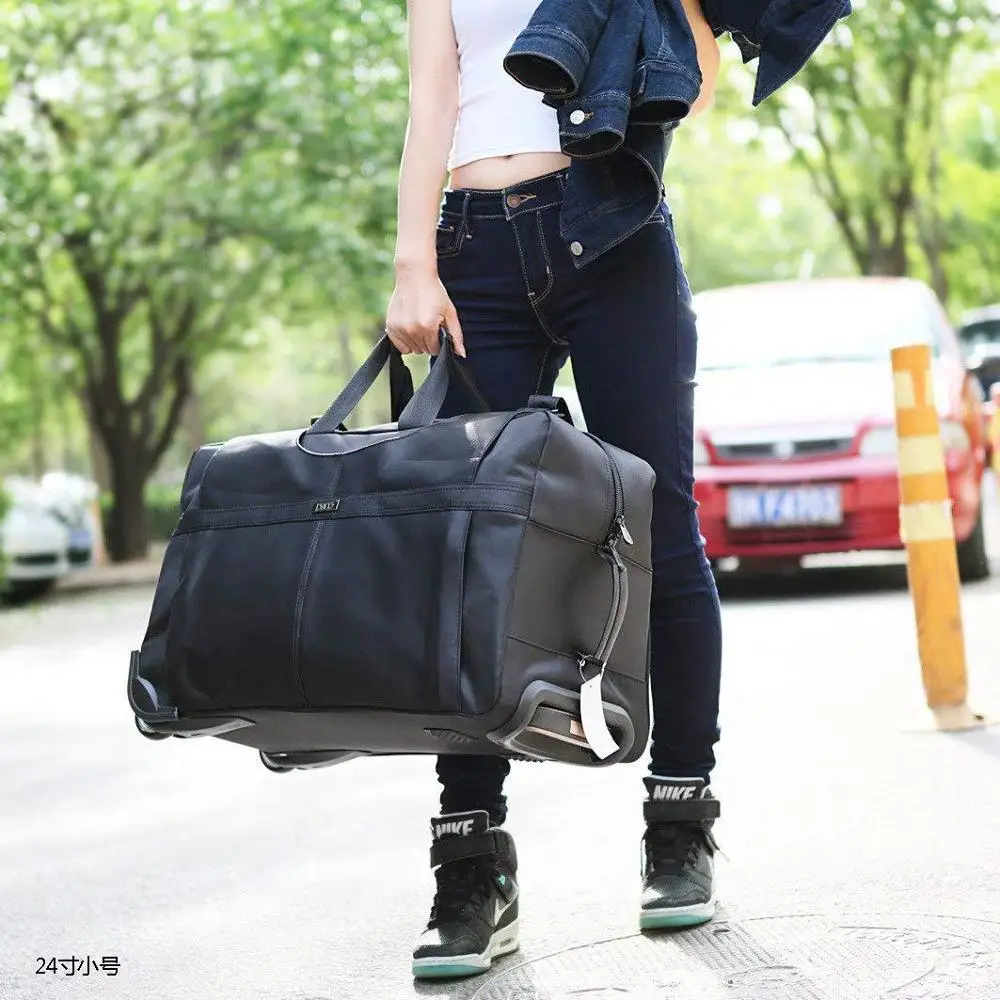 Waterproof foldable trolley duffel bags with custom print logo