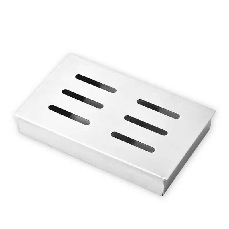 OEM Factory Bbq Rack Wood Chips Smoker Box Outdoor Portable Bbq Tools Stainless Steel Barbecue Grills Smoke Box