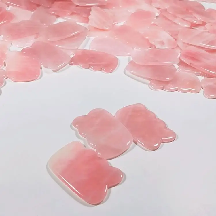 HZ New Design Rose Quartz Gua Sha Facial Tools Natural Jade Stone Guasha With Great Price