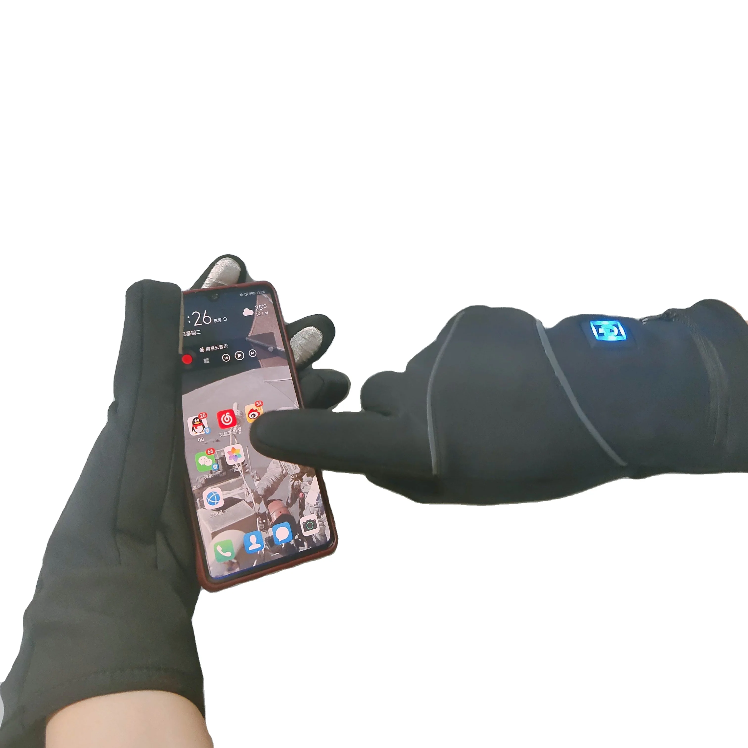 Touch Screen Electric Heated Gloves Rechargeable Battery 3 Levels Temperature Control Hand Warmers for Skiing