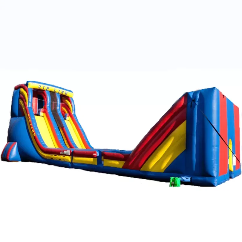 Giant Commercial PVC Tarpaulin Sports Game Inflatable Zip Line Inflatable Water Slide