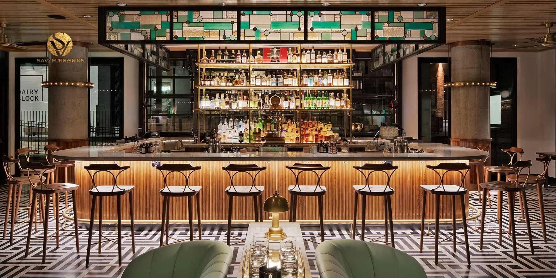 Customized Bar Furniture Modern Cafeteria Counter Design Modern Restaurant Furniture Designer