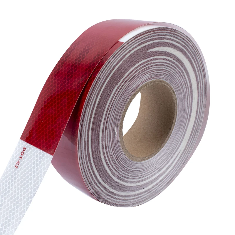 Lianxing DOT-C2 Retro Reflective Conspicuity Reflector Sticker Red and White Reflective Tape for Truck Trailer