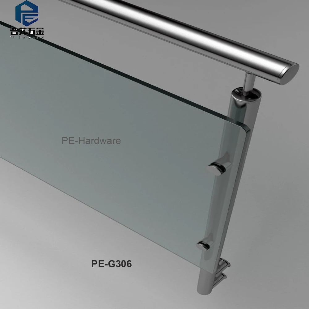 new design floor mounting stair glass balustrade
