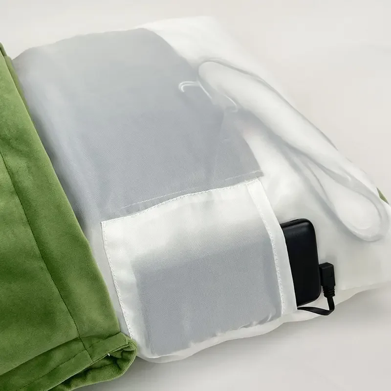 2025 New Release Far-Infrared Heating Cushion Pillow Heated 3 Temperature Control Electric USB Battery Powered Outdoor Car Use