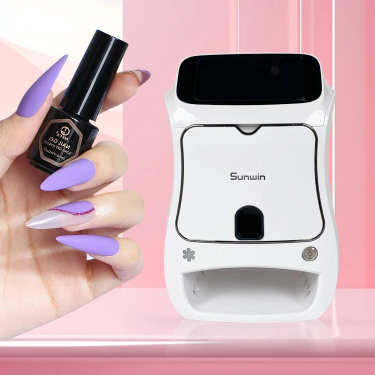 Mini 3D Nail Art Printer Machine High Definition Nail Designs Powerful DIY Functions Portable 380nm Led Light Home Use