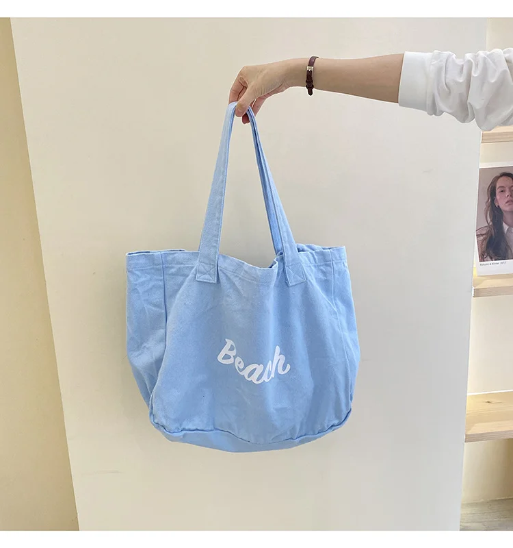 hot pink red 12oz thick cotton canvas Tote Bags with full printed logo eco friendly Canvas Cotton Tote Bag for girls travelling
