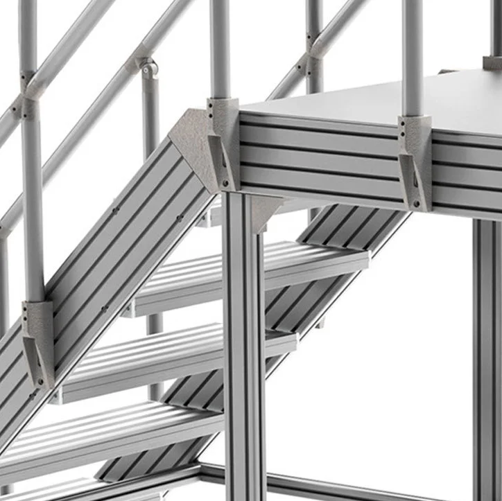 Aluminum Rolling Fence Industrial and Warehouse Ladder Platform with Safety Handrails