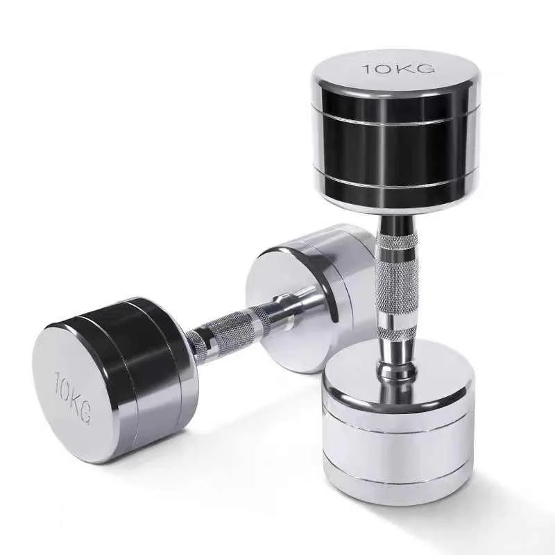 High Quality Electroplated Pure Steel Dumbbells for Men and Women on Hot Sale Wholesale With Customizable Logos