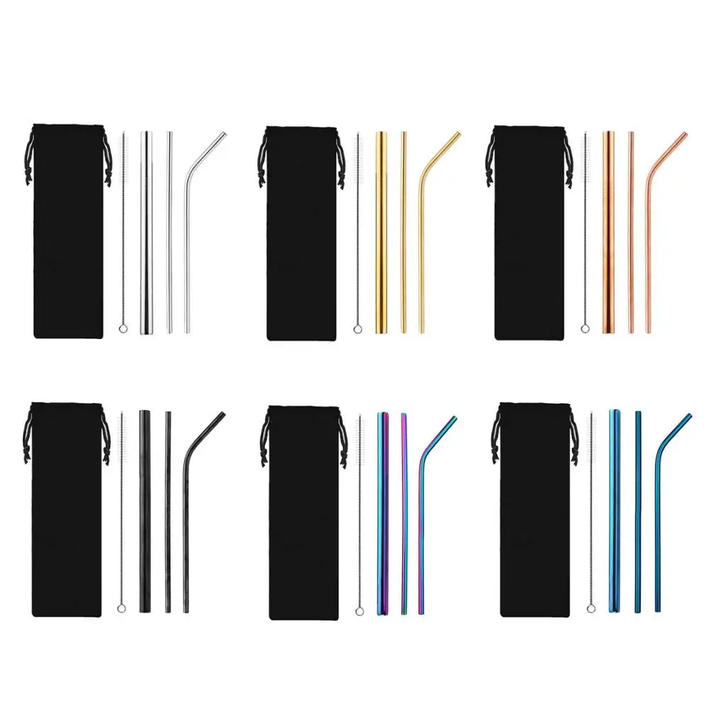
Stainless Steel Straws with Case Personalized Metal Straws Steel Drinking Straws 