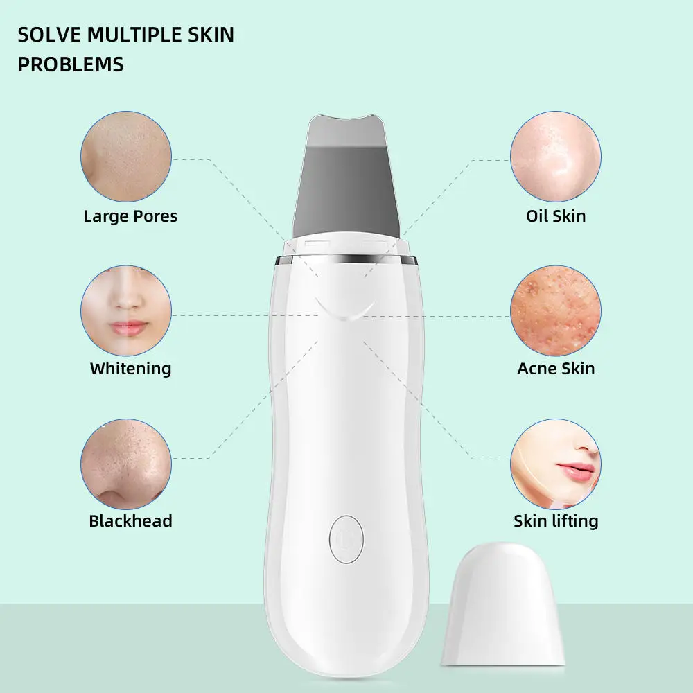 Professional Face Exfoliating Device Peeling Sonic Face Skin Spatula Deep Cleansing Ultrasonic Facial Skin Scrubber