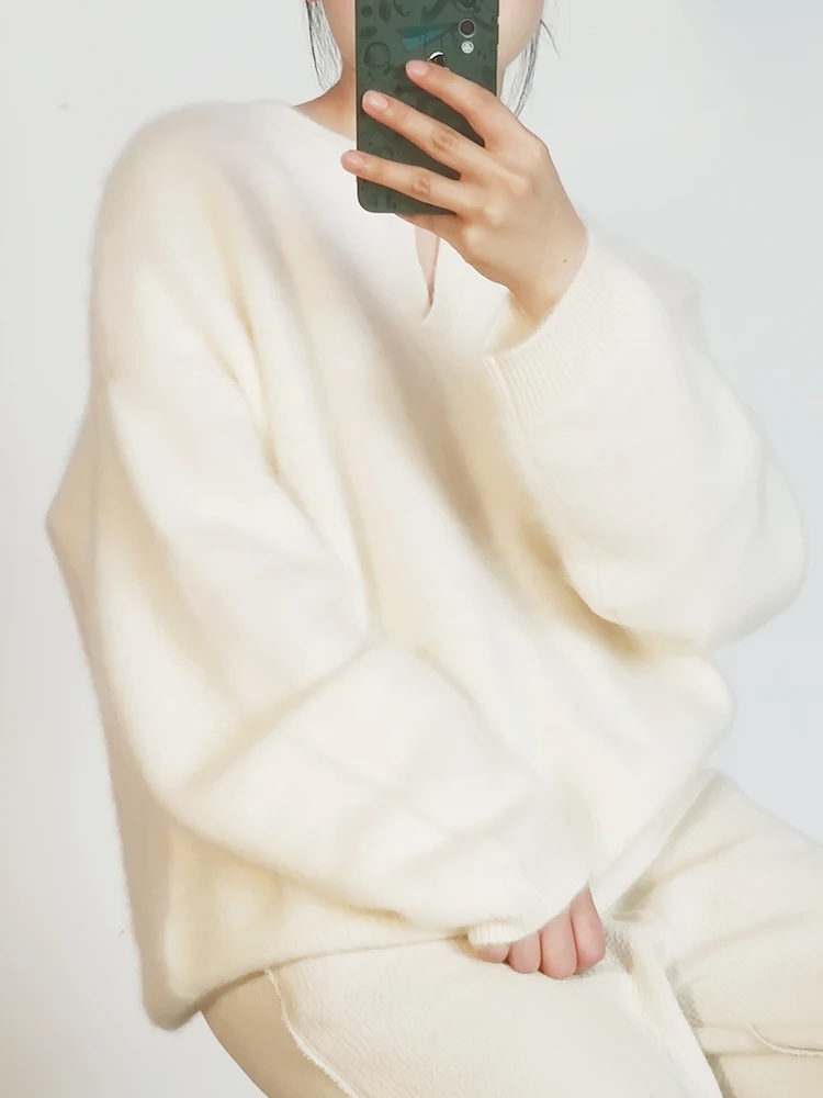 Customize spring white color and plain knitting wholesale price women cashmere sweater