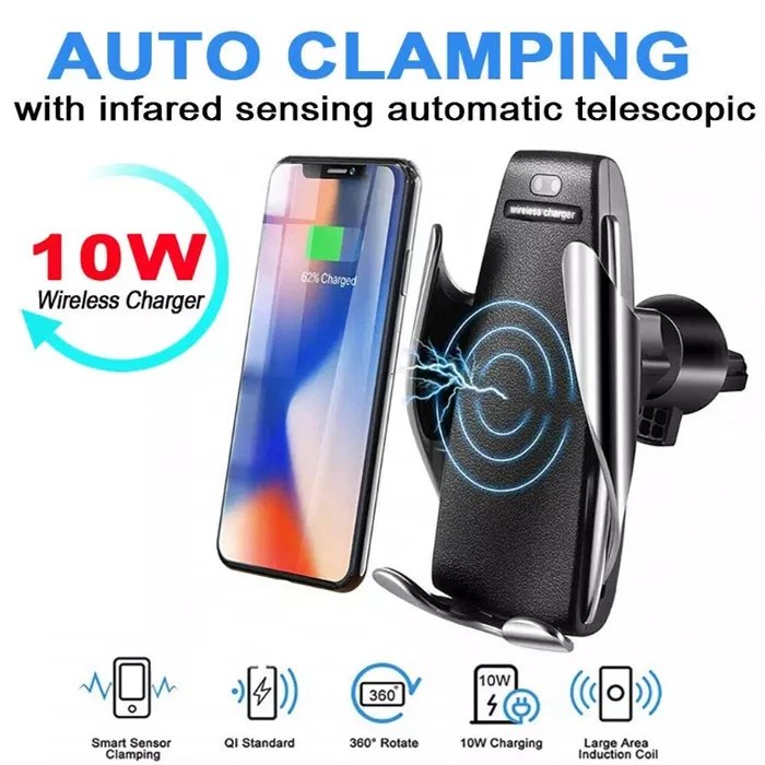 
2021 trending 10W fast Wireless Car Charger Qi Auto-Clamping Air Vent Dashboard Phone Holder car accessories car gadgets 