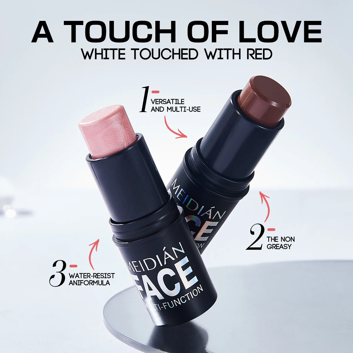 Wholesale cosmetic eyeshadow Makeup Blusher Moisturizing long lasting 6 colors cheek lip blush stick for lady face women beauty