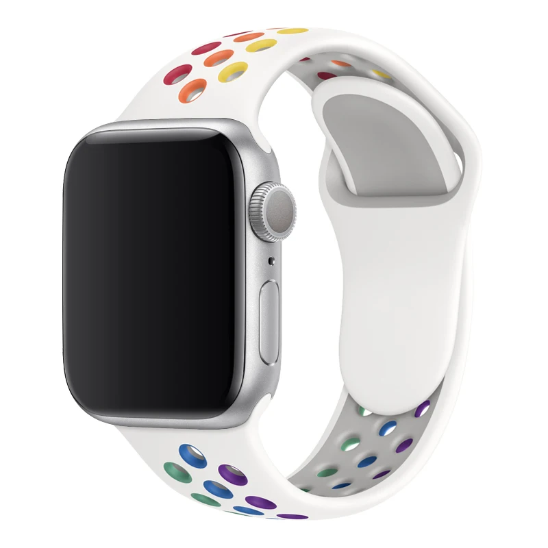  Силиконовый ремешок для Apple Watch band 44 мм/40 мм iWatch Band 38 42 Seriaes спортивный браслет часов 5 4 3 2