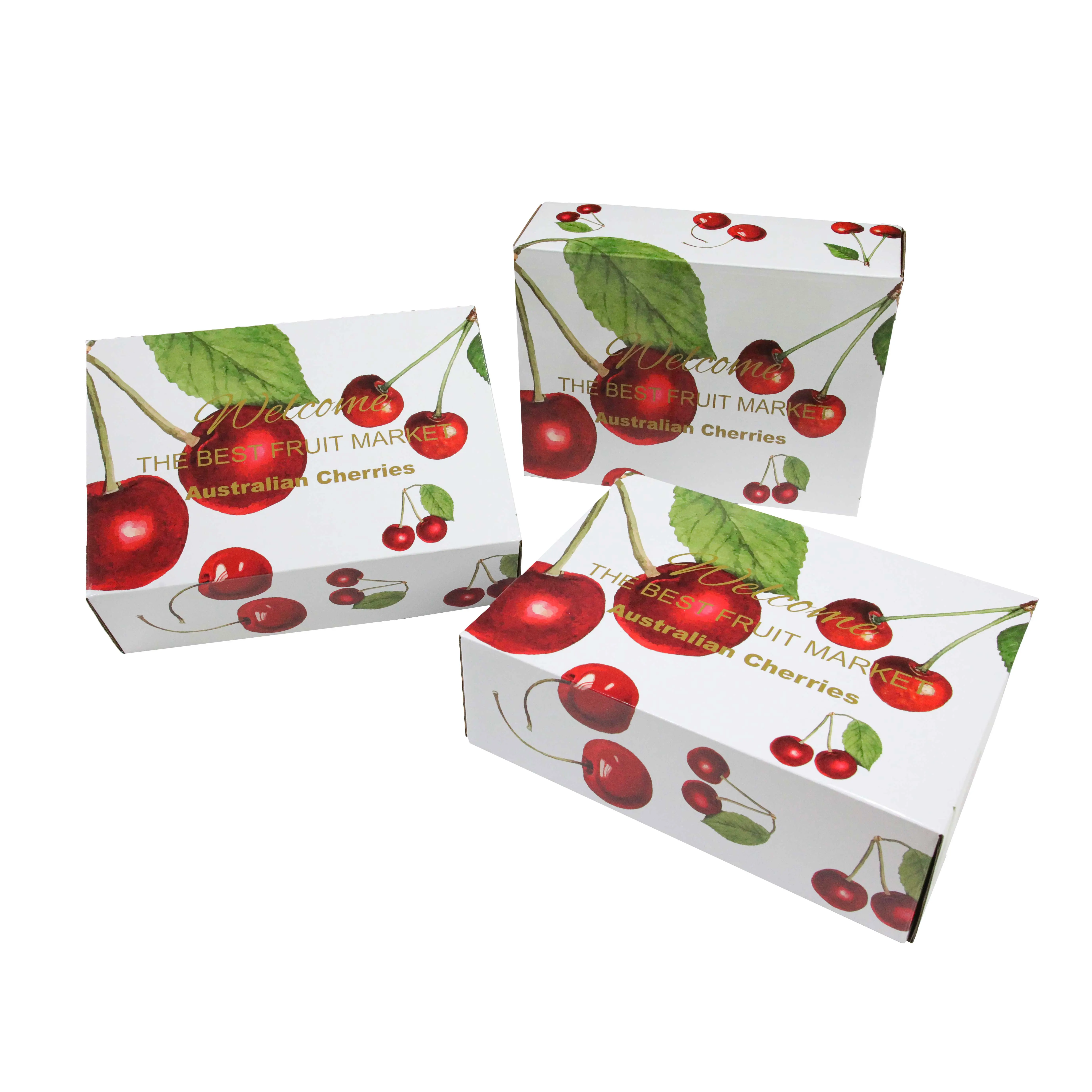 Wholesale Custom Branded Recyclable Cherry  Vegetable Fruit Package Coated Corrugated Fresh Vegetable Product Wax Carton Box