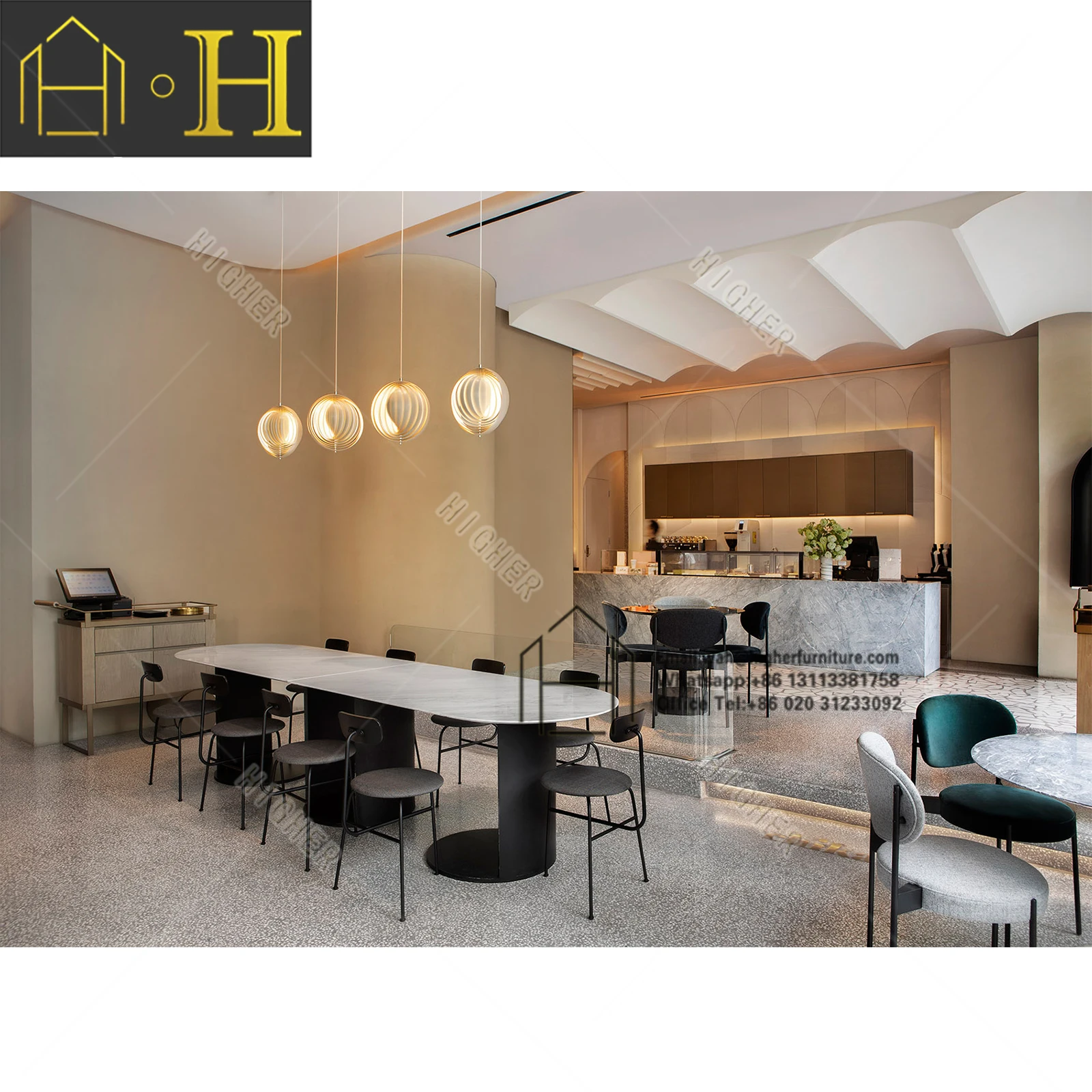 High-end Coffee Shop Unit for Bread Display Cabinet Dessert Bar Counter for Cake Display Stand in Retail Store for Sale