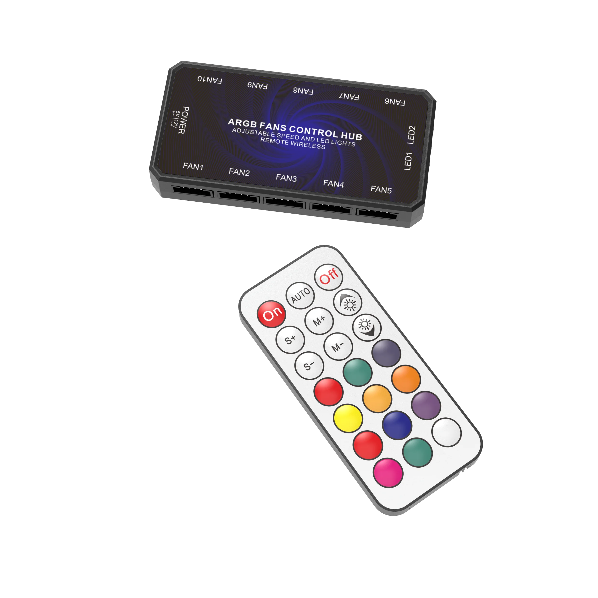 6PIN RGB Fan Controller+RF Wireless Remote Control computer fan With RF Remote Control ARGB Lighting