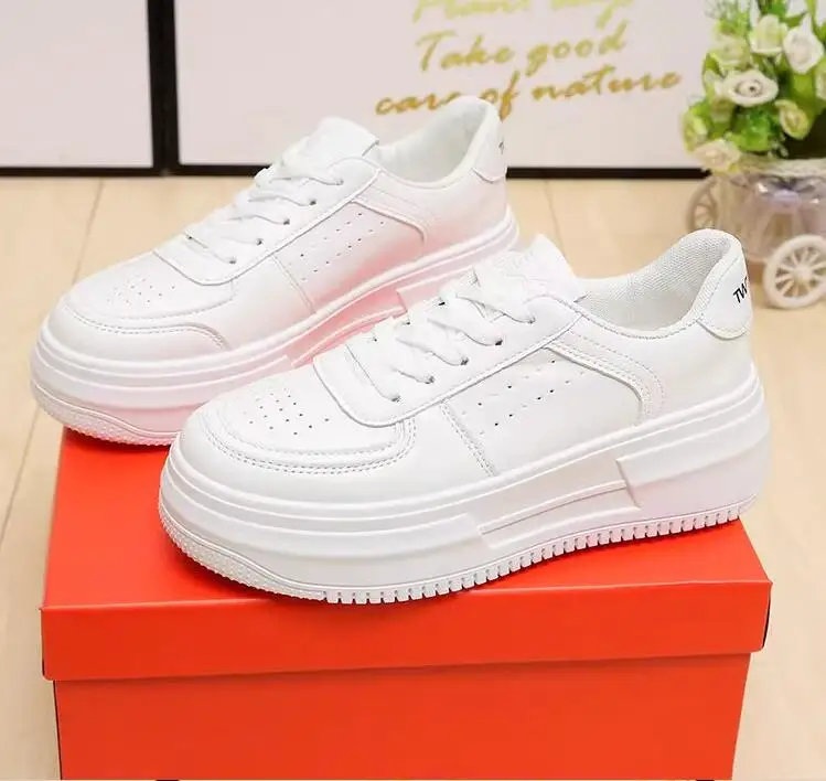 Thick sole heightening white shoes for women 2024 new summer versatile mesh sports shoes casual sneakers