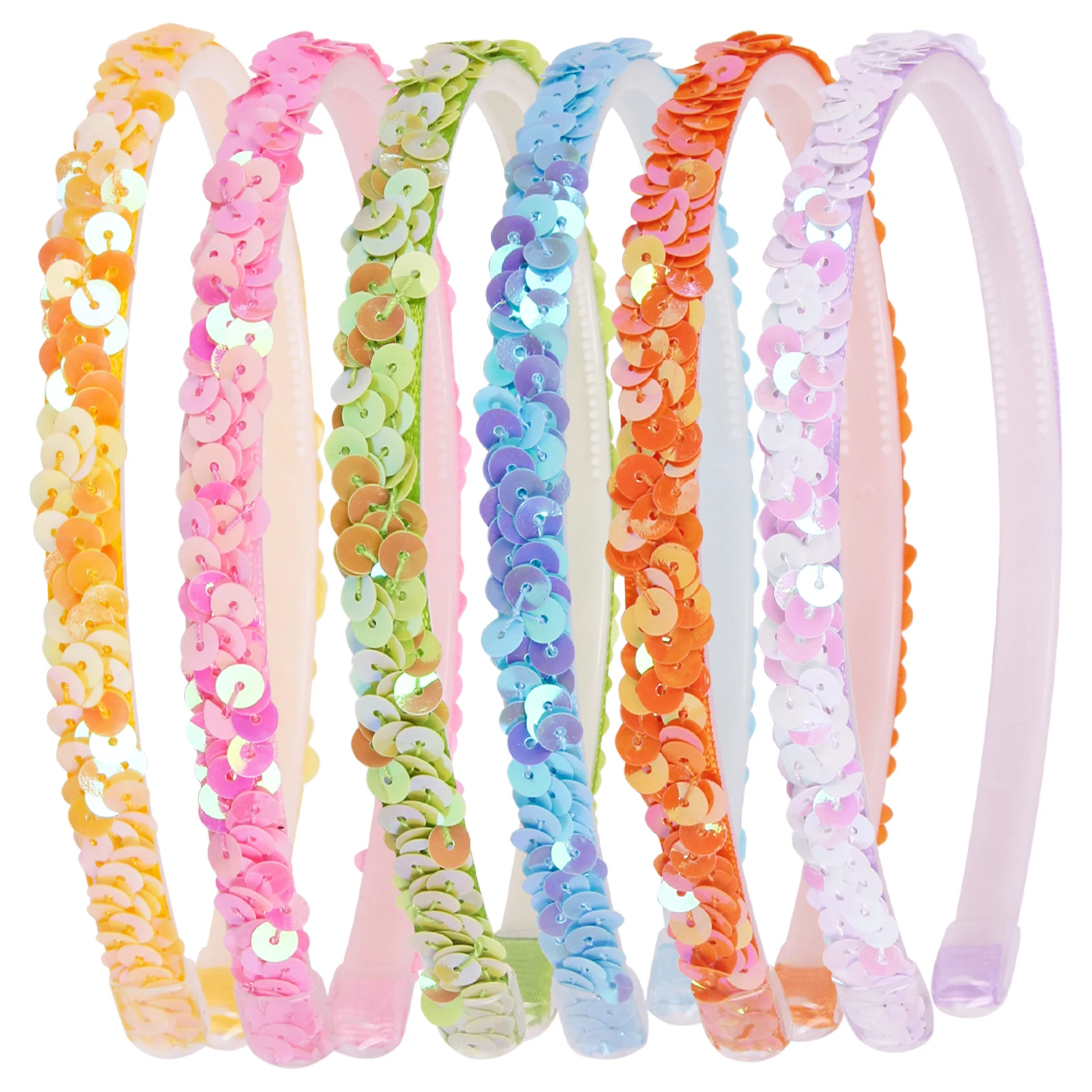 Candygirl 2021 hot selling  shinning party sequins headband square sequin bow headbands 1 cm mermaid sequined headband