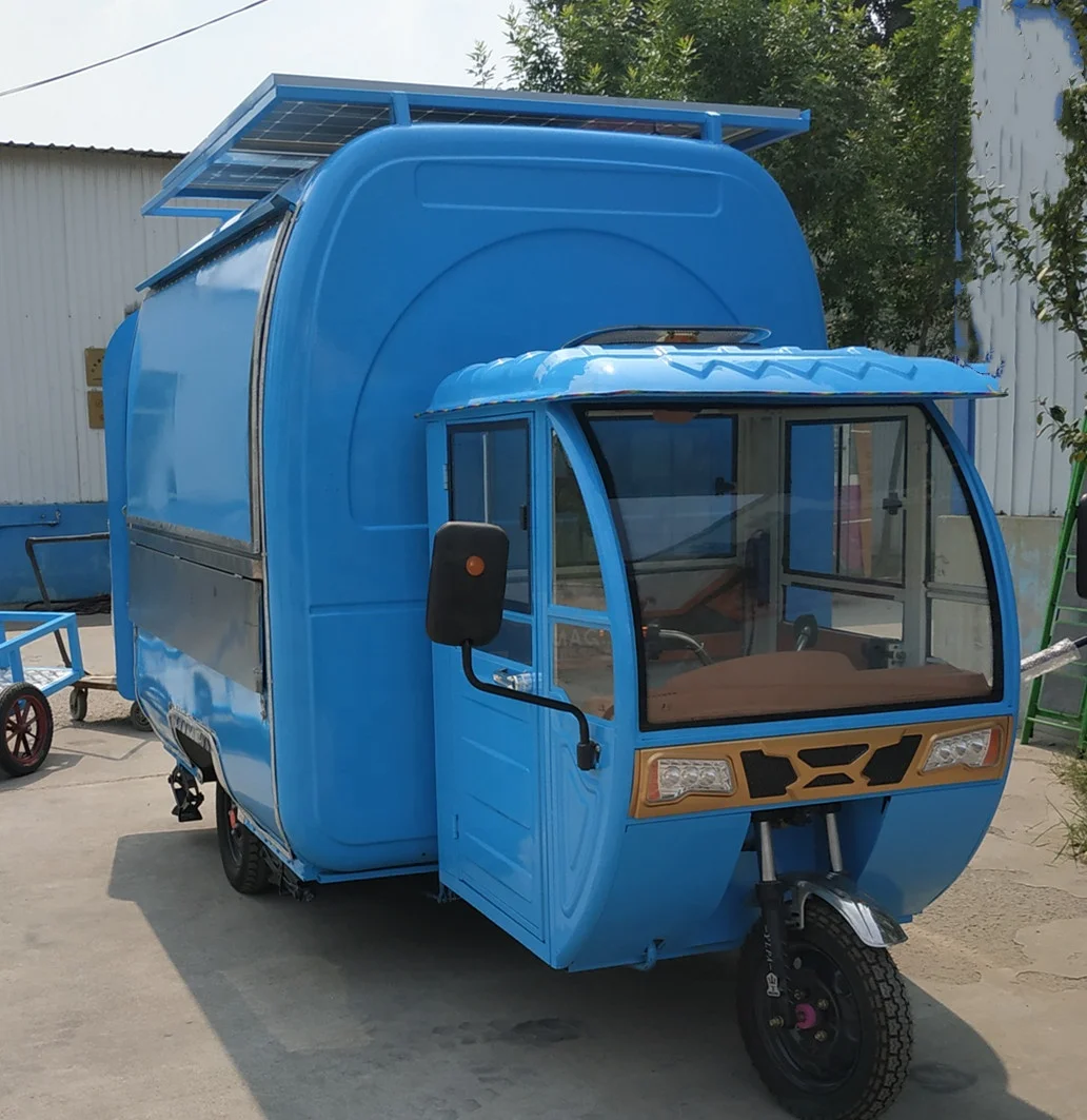 solar panel 3 wheels Electric mobile tricycle food truck food cart