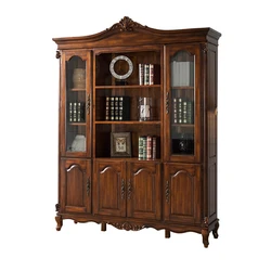 Welliton OEM ODM American Style Study Room Furniture Modern Floor Wooden Multifunctional Bookcase