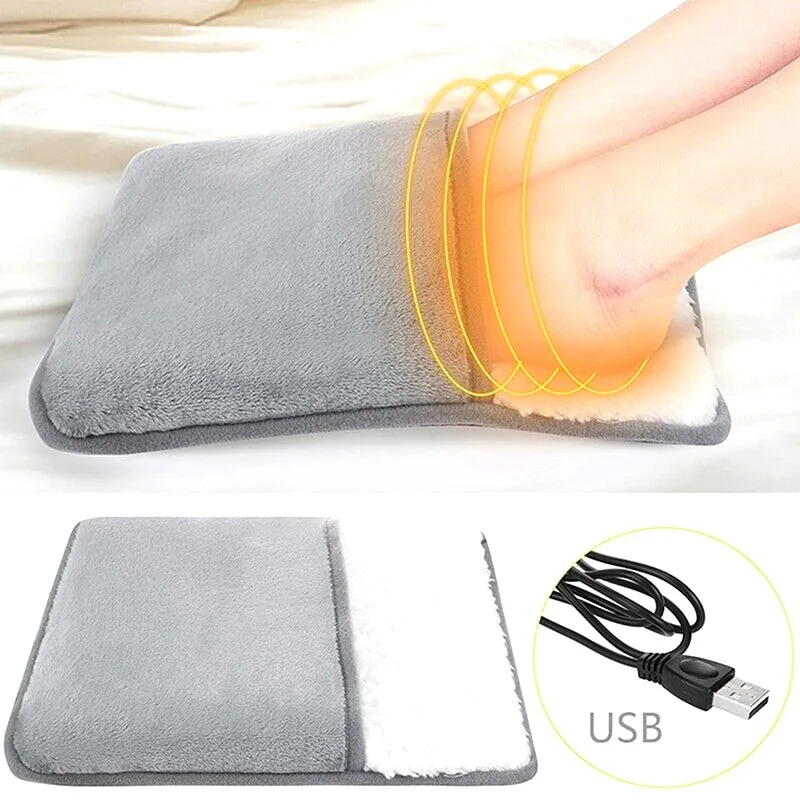 Washable Hand/Foot Heater Portable, USB Recharge Heating Pad Adults Winter Home Electrical Feet Warmer/