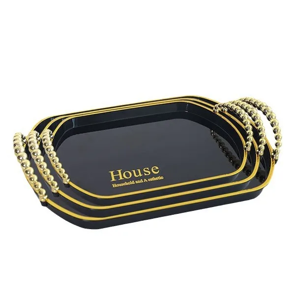 drink acrylic serving rolling tray custom logo wholesale golden tray