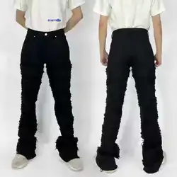 Blue Team | Custom Logo OEM ODM jeans camouflage mens stacked jeans stacked jeans men flare skinny stack sweatpants denim