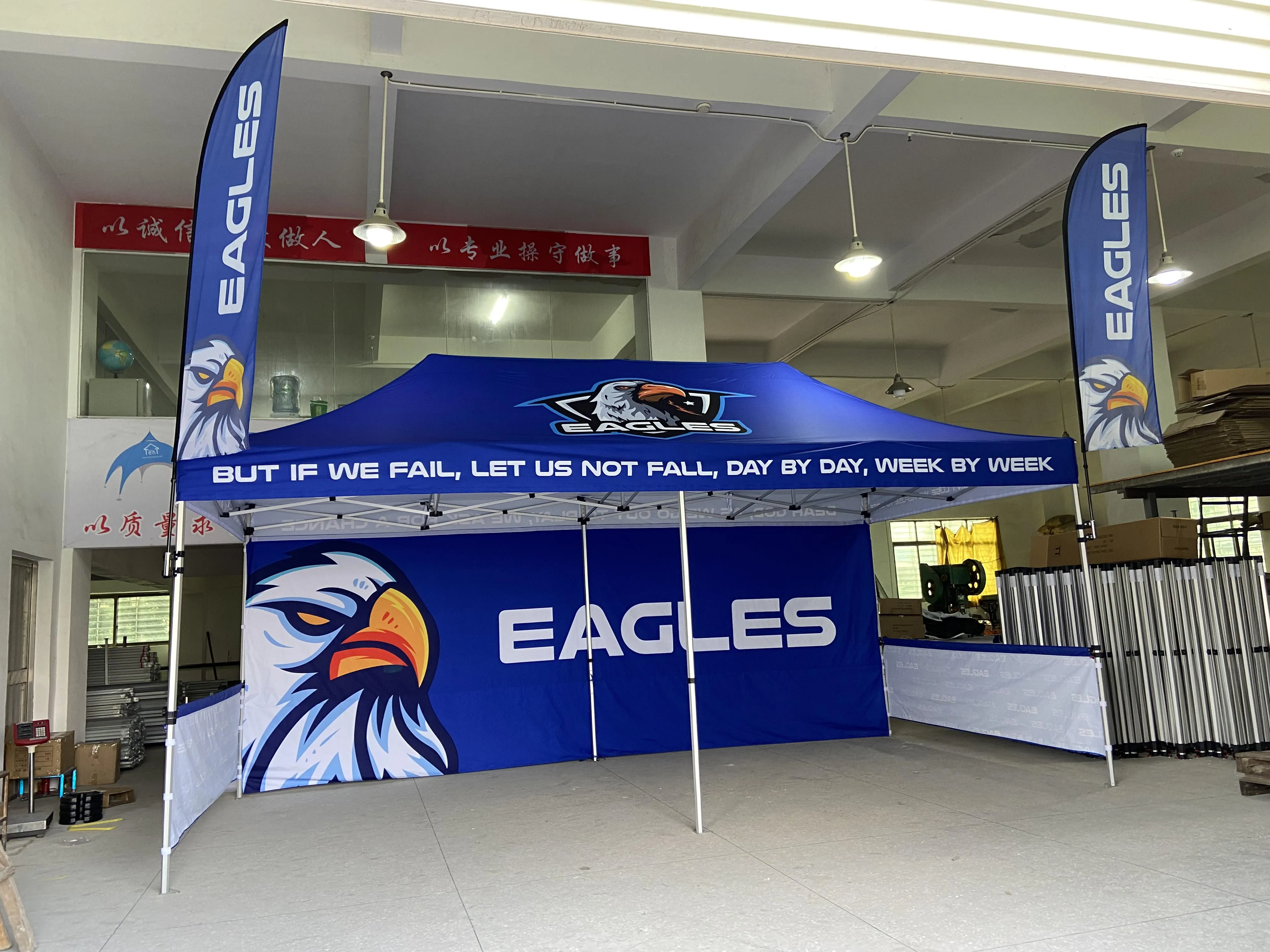3x6 meters advertisement canopy logo printing tent with flags