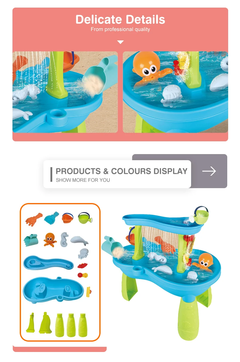 2023 Лидер продаж летняя детская Роскошная пластиковая игрушка для воды большой пляжный песочный стол