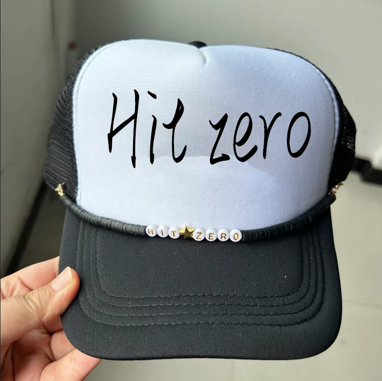 Custom Low MOQ Foam Trucker Hat Summer Mesh Rope Cap Sports Ball Cheerious Good Luck Foam Trucker Hat