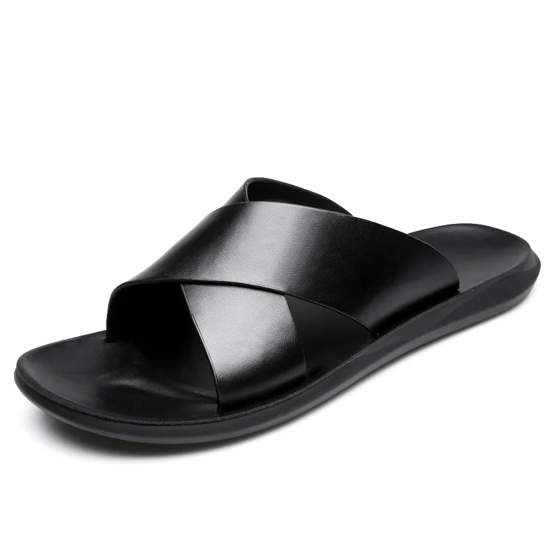 
Genuine Leather Non-Slip Slippers Thick Bottom Men Slippers 