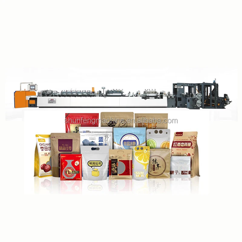 full automatic pe pp three side sealing zipper bag making machine